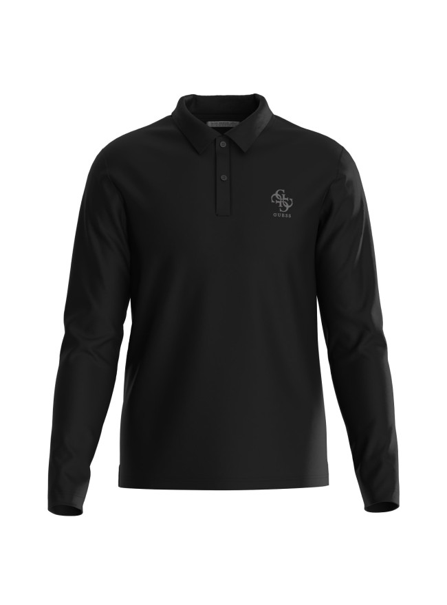 POLO GUESS NEGRO MANGA LARGA