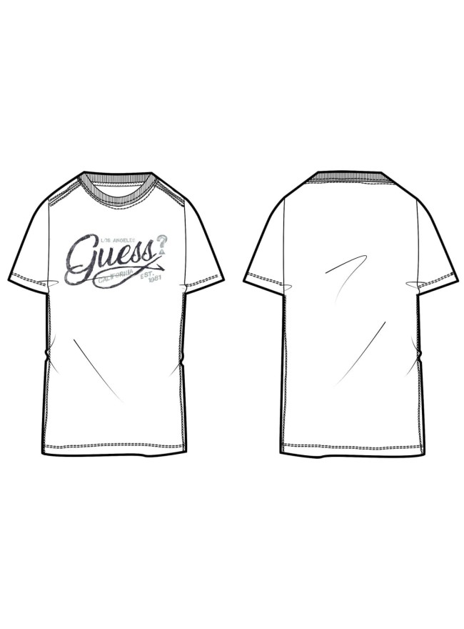 CAMISETA GUESS BLANCA LETRAS MARINO