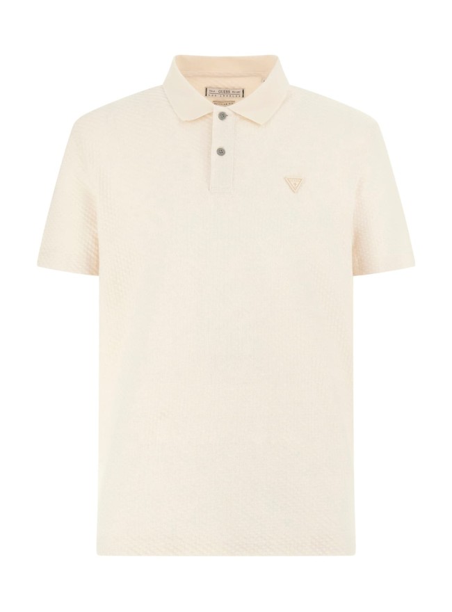 POLO GUESS TEXTURA BEIGE MANGA CORTA