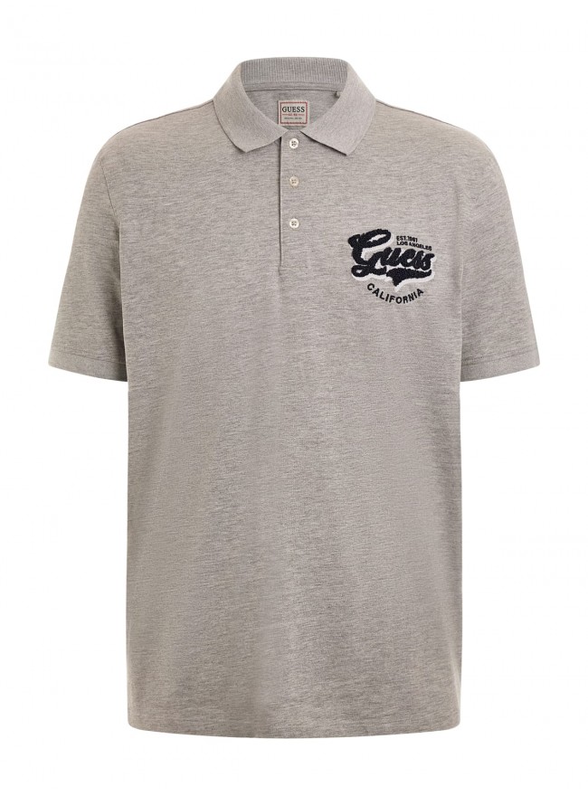 POLO GUESS GRIS LOGO MARINO